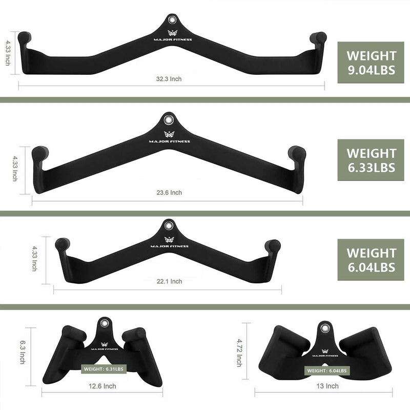 Major Fitness Cable Lat Pull-Down Bar Combo - 5 Pieces
