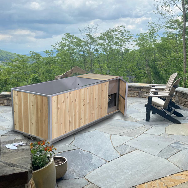 Outdoor Flow Cold Plunge Tub Cedar Wood By Leisurecraft