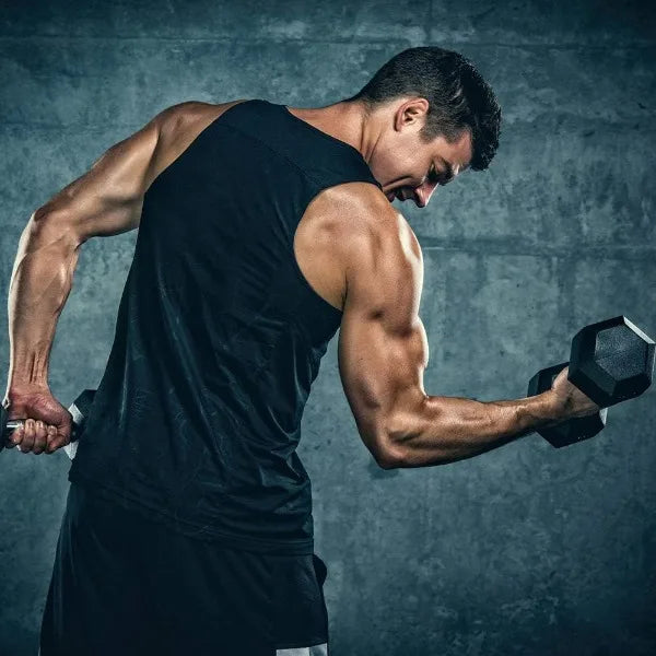 24 Hour Sport Premium Rubber-Encased Hex Dumbbells With Rack