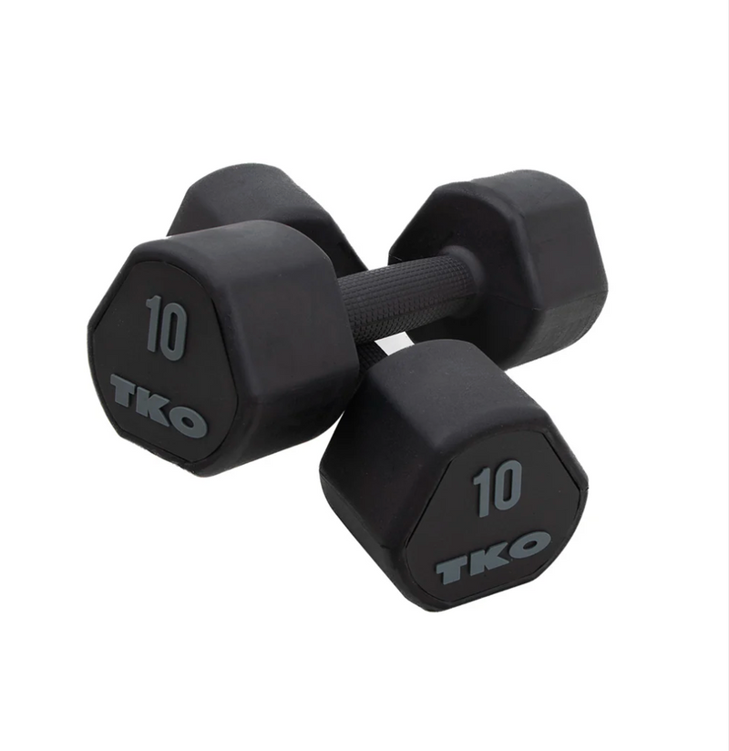 TKO Dumbbell Set 8 Pair Rubber Studio With Vertical Rack