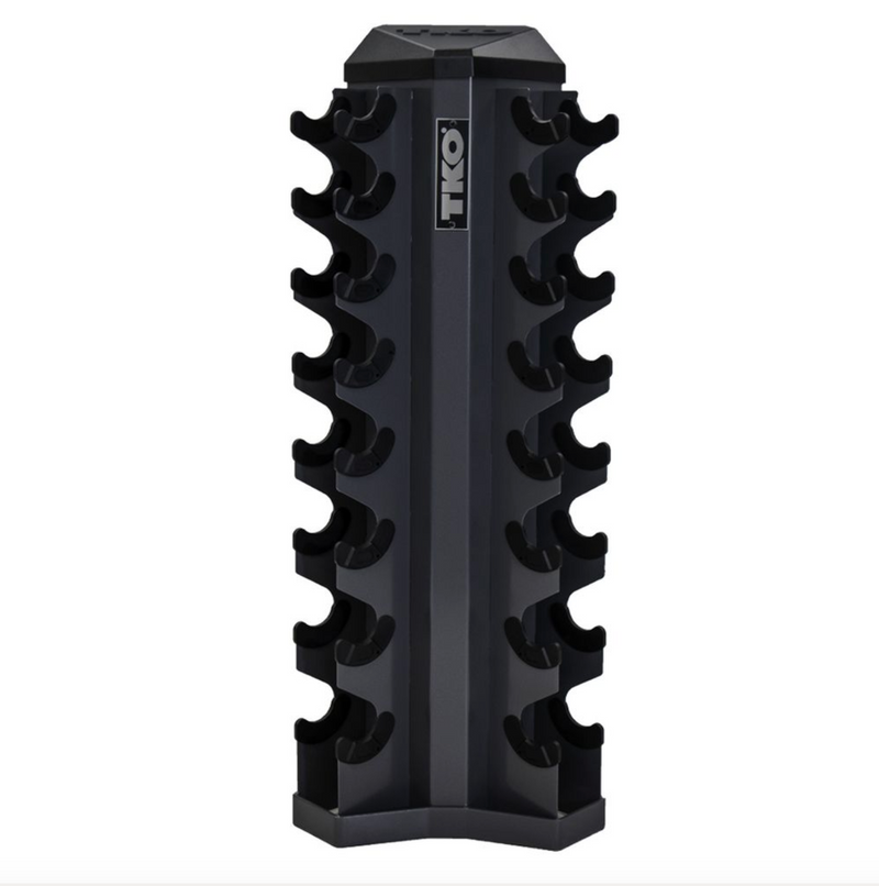 TKO Dumbbell Set 8 Pair Rubber Studio With Vertical Rack
