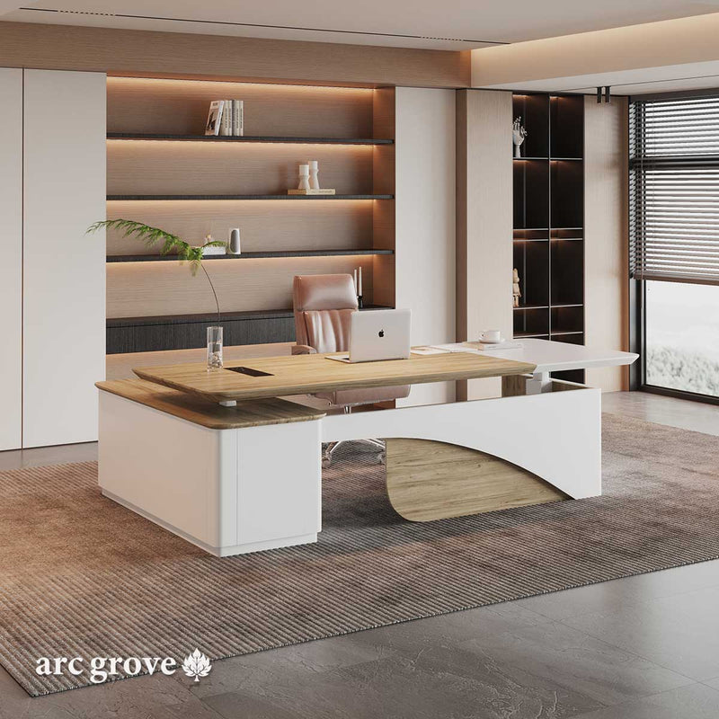 Albion · Executive L-Shaped Standing Desk, Adjustable Height