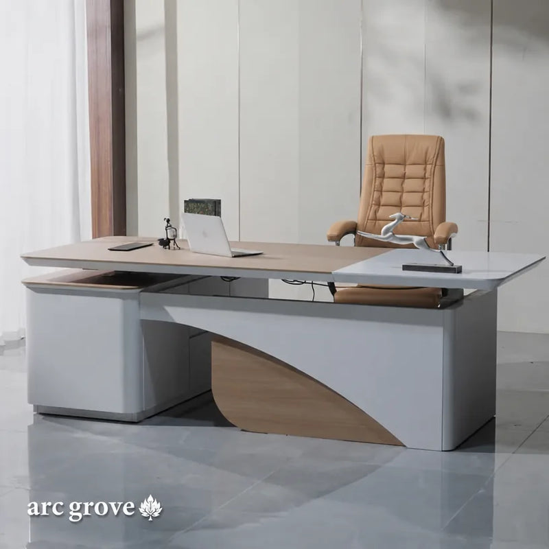 Albion · Executive L-Shaped Standing Desk, Adjustable Height