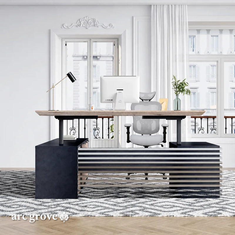 Anderson · L-Shaped Executive Standing Desk, Adjustable Height